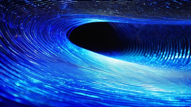 Zdjęcie zbliżenie wnętrza niebieskiego obiektu