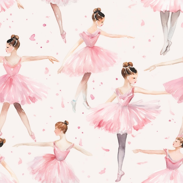 Zdjęcie zbliżenie wzoru baleriny w różowych tutach generatywny ai