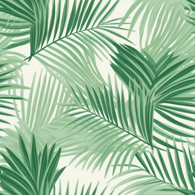 Zbliżenie wzoru liści palmowych na białym tle generatywne ai