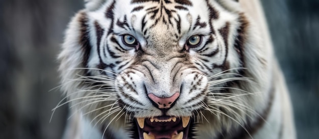 zbliżenie zdjęcie wściekły biały tygrys tło