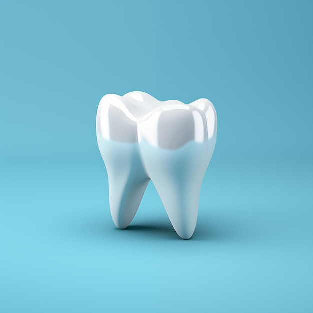zbliżenie zęba z brakującym zębem na niebieskim tle generatywny ai