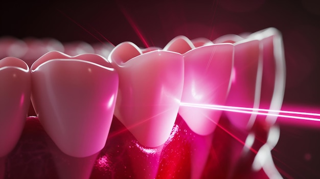 Zbliżenie zęba za pomocą lasera