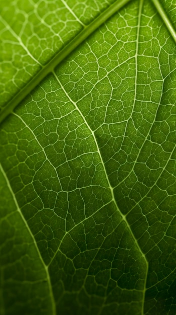 Zbliżenie zielony liść nerwy generują ai