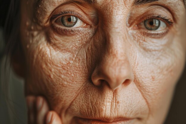 Zbliżone portrety starszych kobiet, niedoskonałości skóry i piękno