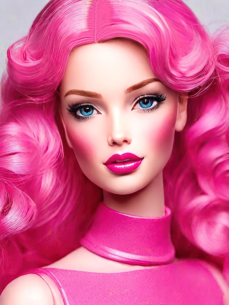 Zbliżony portret Barbie Hot Pink