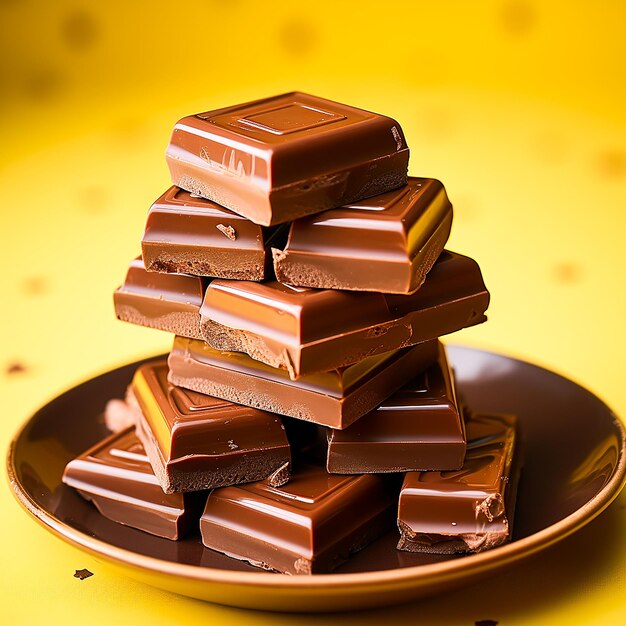 Zbliżony widok pysznej czekolady generowanej przez sztuczną inteligencję
