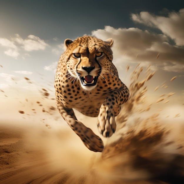 Zdecydowany gepard w stylu Speed Racera