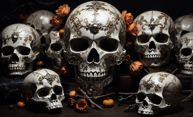 Zdjęcia czaszek Halloween Horror