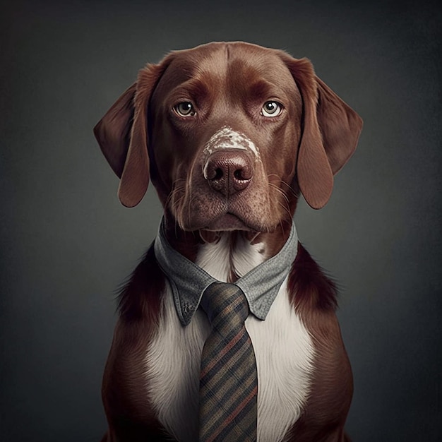 Zdjęcia inteligentnego psa z krawatem do pobrania za darmo