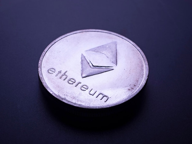 Zdjęcia makro monety Ethereum Crypto