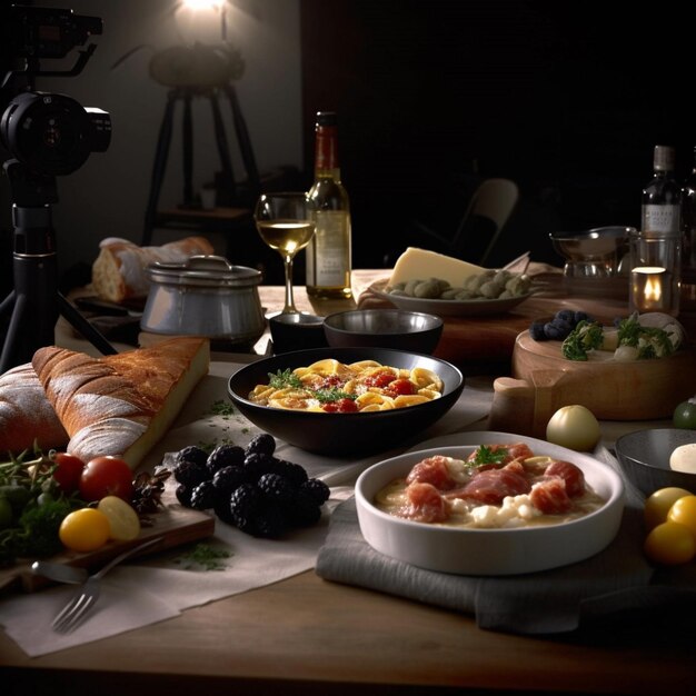 Zdjęcia produktów przedstawiające fotorealistyczną profesjonalną żywność