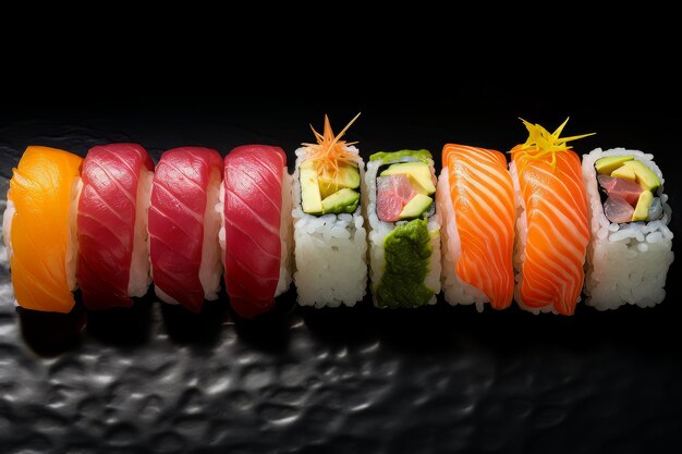 Zdjęcia stockowe przepyszne sushi dla smakoszy