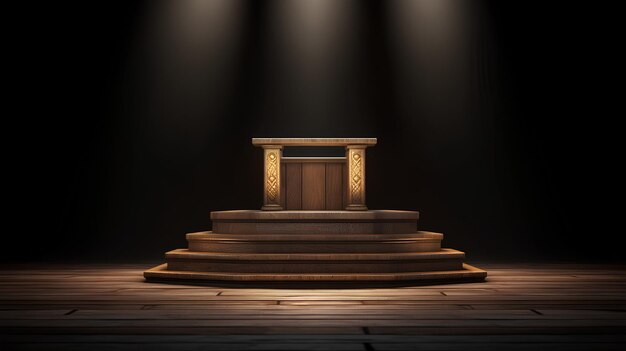Zdjęcia tła drewnianego podium 3D
