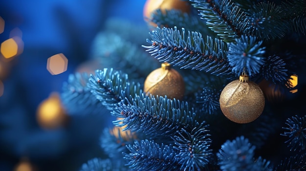 Zdjęcia z bliska drzew Bożego Narodzenia Dekoracja świąteczna Generatywna sztuczna inteligencja