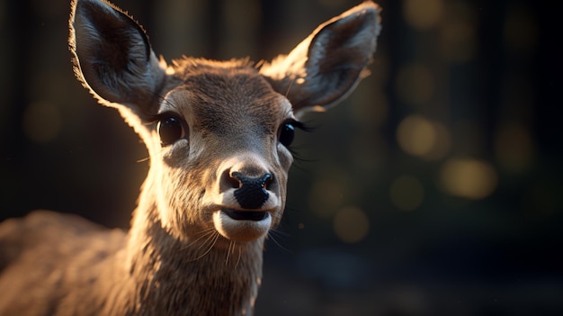 Zdjęcia zwierząt z twarzą jelenia Generatywna sztuczna inteligencja