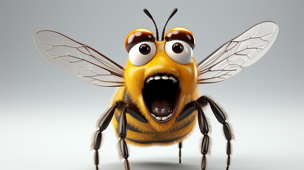 Zdjęcie 3D kreskówkowego projektu pszczół