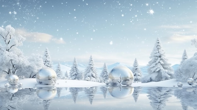 Zdjęcie 3d render abstrakcyjne zimne tło Boże Narodzenie