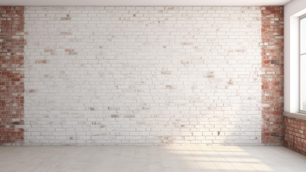 zdjęcie 3D renderowanie ściany z cegły z pustym płótnem
