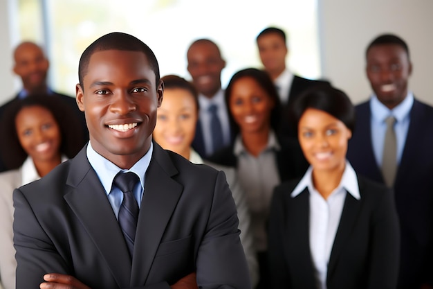 Zdjęcie afroamerykańskiego zespołu biznesowego na spotkaniu