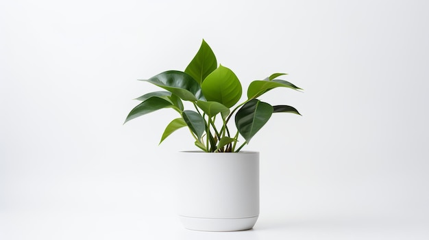 Zdjęcie anubiasów w minimalistycznej doniczce jako rośliny doniczkowej do dekoracji wnętrz