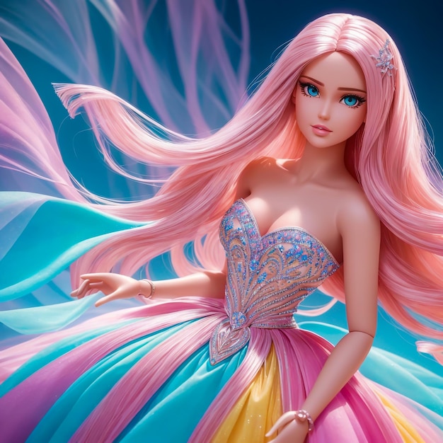 Zdjęcie artystycznej i oszałamiającej dziewczynki Barbie