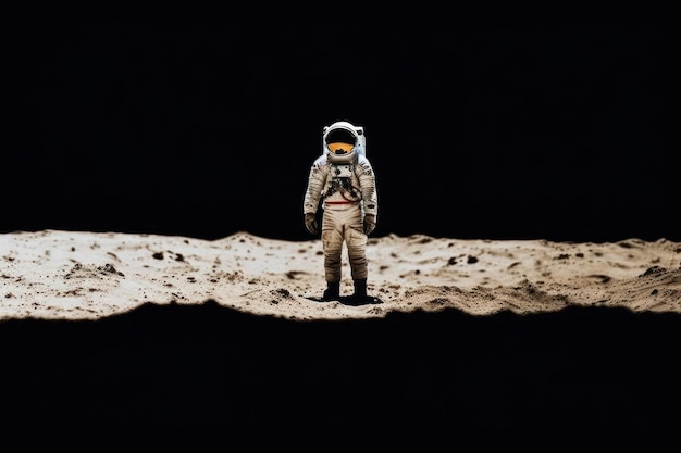 Zdjęcie astronauty w czarnej sztucznej inteligencji generatywnej