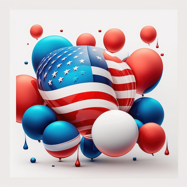 Zdjęcie balonu z amerykańską flagą