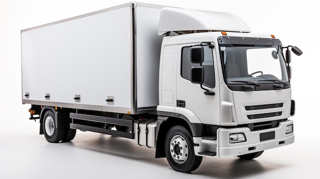 Zdjęcie zdjęcie białej ciężarówki dostawczej w 3d wygenerowane przez sztuczną inteligencję