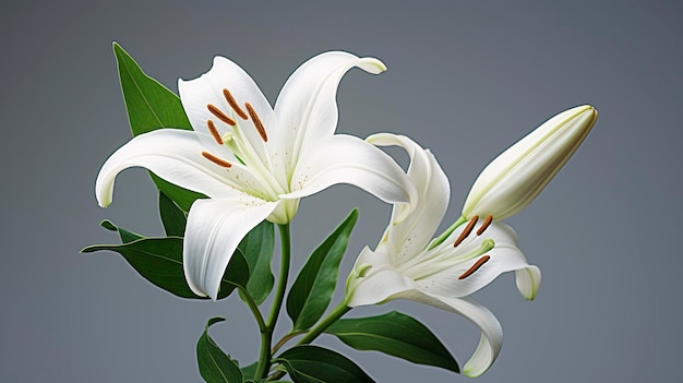 Zdjęcie białej lilii z delikatnymi płatkami