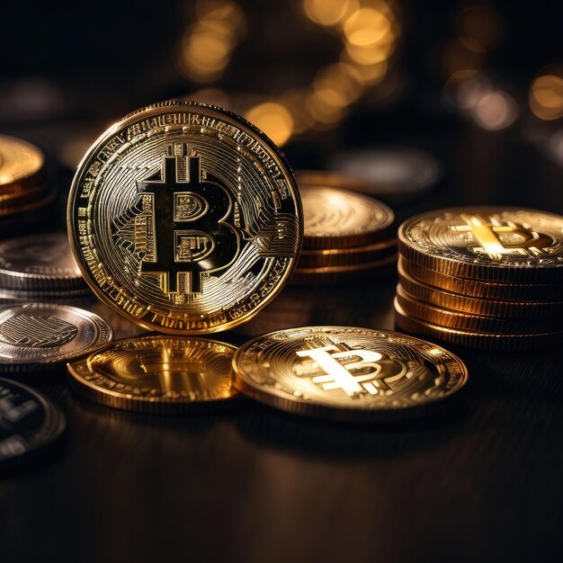 Zdjęcie zdjęcie bitcoin blockchain krypto pieniądza cryptoreal