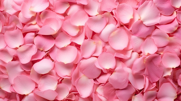 Zdjęcie całej tekstury różowych płatków kwiatowych ślubu Generatywna sztuczna inteligencja