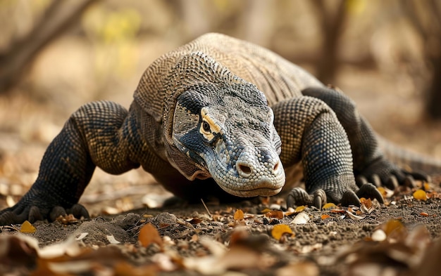 Zdjęcie chodzącego smoka komodo