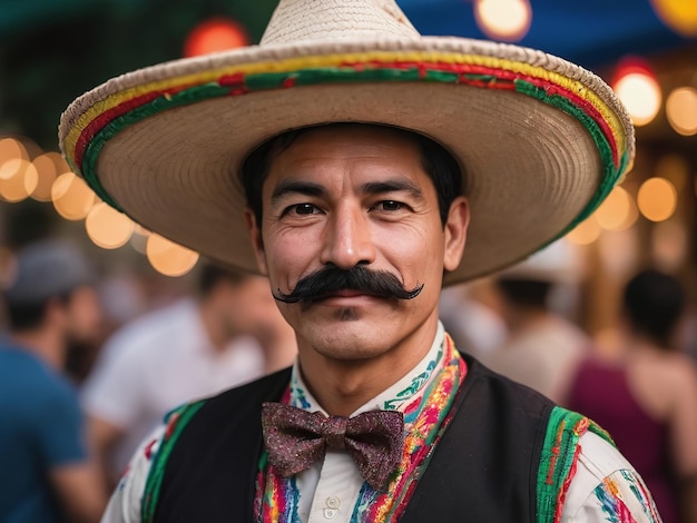 Zdjęcie Cinco De Mayo z wąsami i sombrero