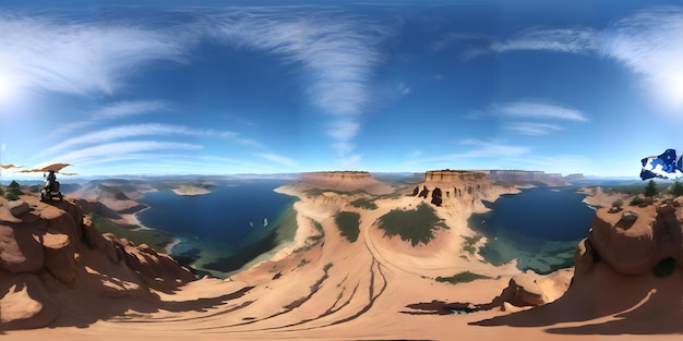 Zdjęcie cyfrowo stworzonego pustynnego krajobrazu