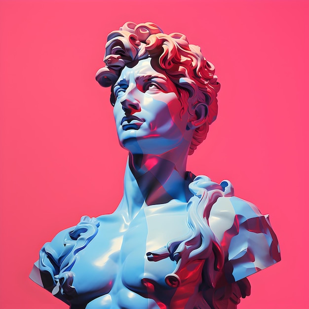 zdjęcie David Michelangelo low Poly sztuka David Michelangelo rzeźba generatywna ai