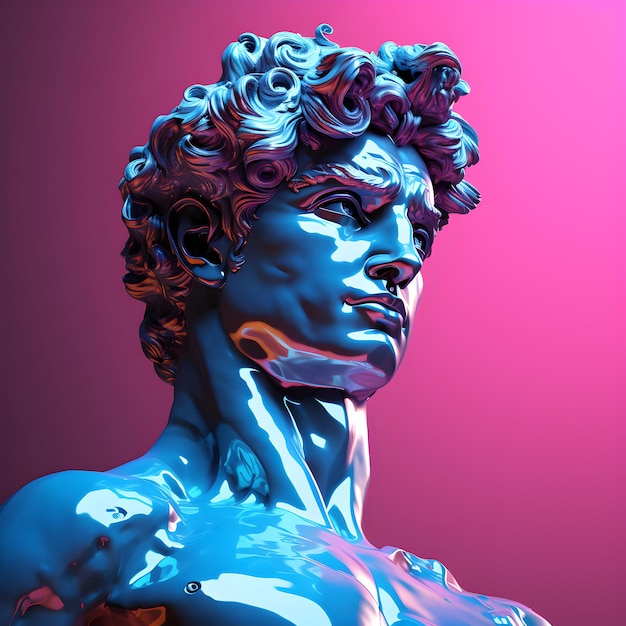 zdjęcie David Michelangelo low Poly sztuka David Michelangelo rzeźba generatywna ai