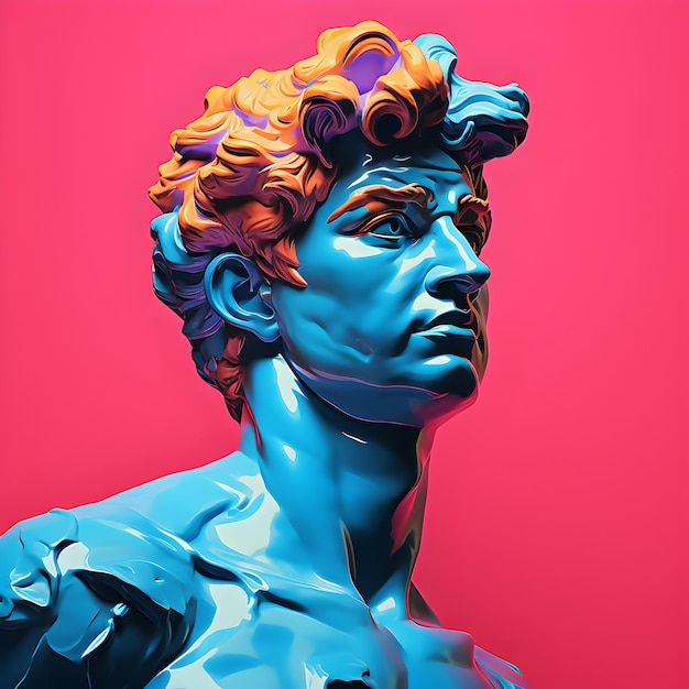 zdjęcie David Michelangelo low Poly sztuka David Michelangelo rzeźba generatywna ai