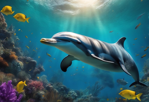 Zdjęcie delfina w oceanie