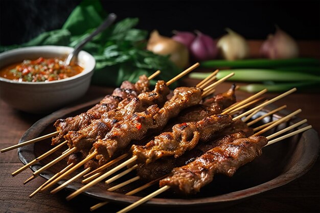 zdjęcie dobrego satay z sosem