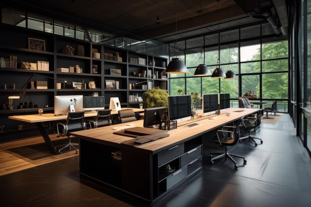Zdjęcie dobrze zorganizowanej przestrzeni biura domowego Generatywna sztuczna inteligencja