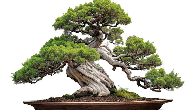 Zdjęcie drzewa bonsai w garnku w odosobnionym tle Doskonała roślina bonsai generowana przez AI