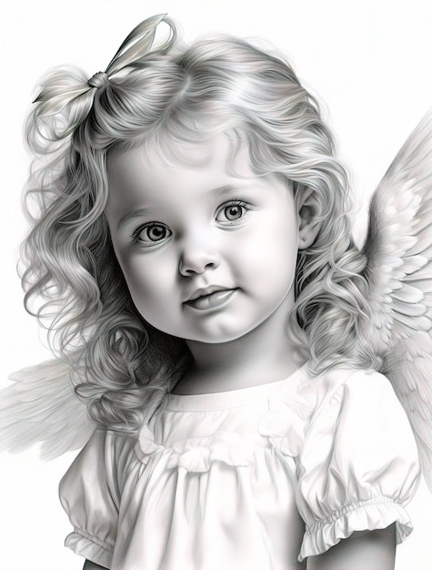 zdjęcie dziewczynki z skrzydłami anioła.