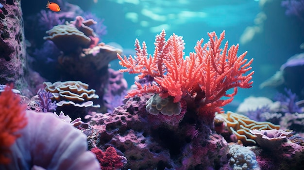 Zdjęcie efektownego zbliżenia żywej rafy koralowej