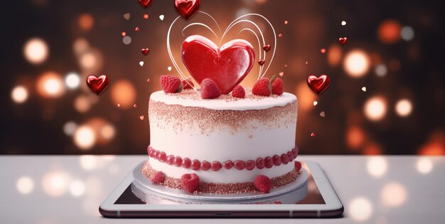 Zdjęcie zdjęcie ekranu tortu urodzinowego na instagram