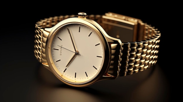 Zdjęcie eleganckiego i stylowego złotego zegarka