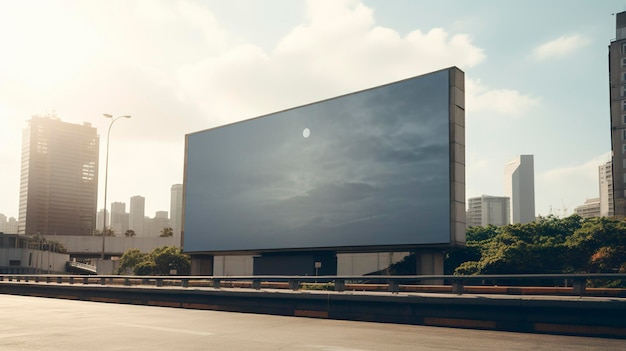 Zdjęcie elektronicznego billboardu zasilanego energią słoneczną
