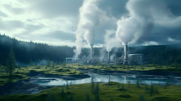Zdjęcie elektrowni geotermalnej