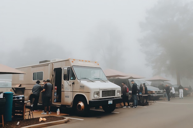 Zdjęcie festiwalu food trucków Foggy