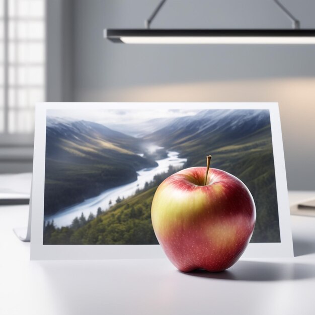 Zdjęcie zdjęcie frash jabłko owoce na papierze izolowane białe tło zdrowa żywność tło