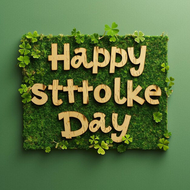 Zdjęcie frazy quothappy st patricks39 dayquot napisane na zielonym tle z zielonym